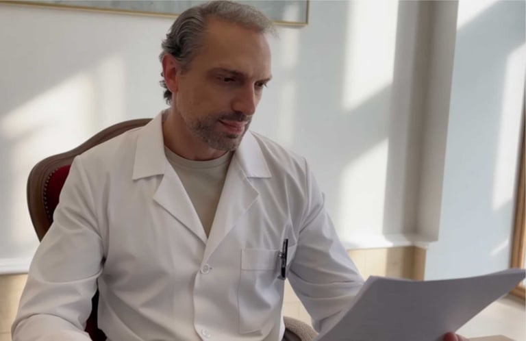 Dott. Massimo Mirabile nel suo studio — esperto in metabolismo e nutrigenomica, ideatore del Metodo SENZADIETA dal 2009