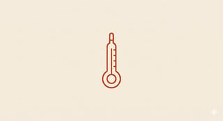 Thermometer icon showing temperature reading in red outline style